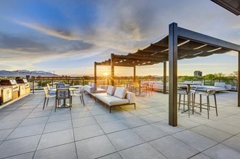 Rooftop patio with grills